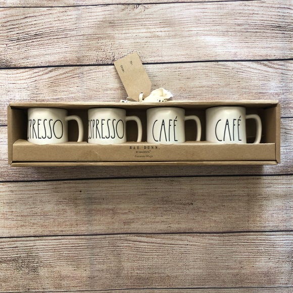 Rae Dunn Other - Rae Dunn 4-Piece Espresso Mini Mug Set